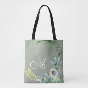 Bolsa Tote Sage Personalizado de Folhagem Tropical