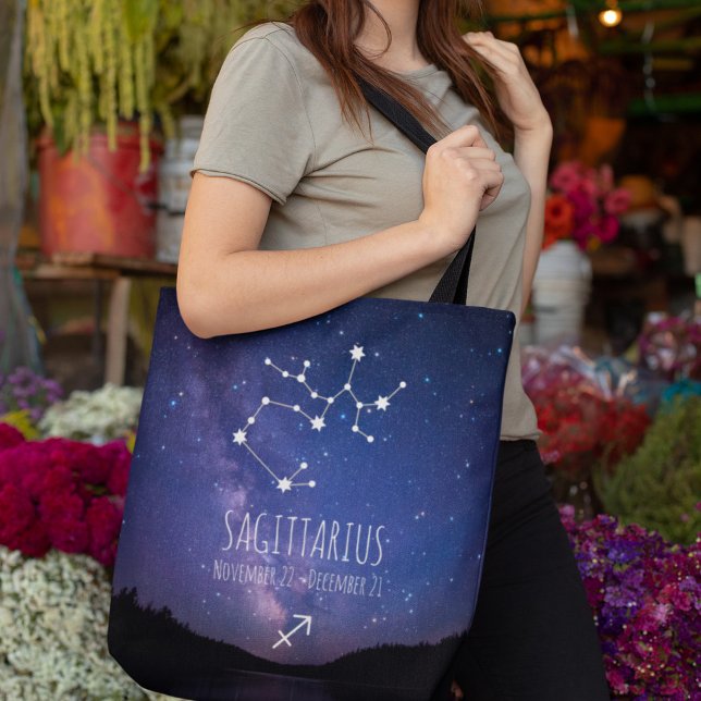 Bolsa Tote Saggitarius | Constelação Zodiac Personalizada (Criador carregado)