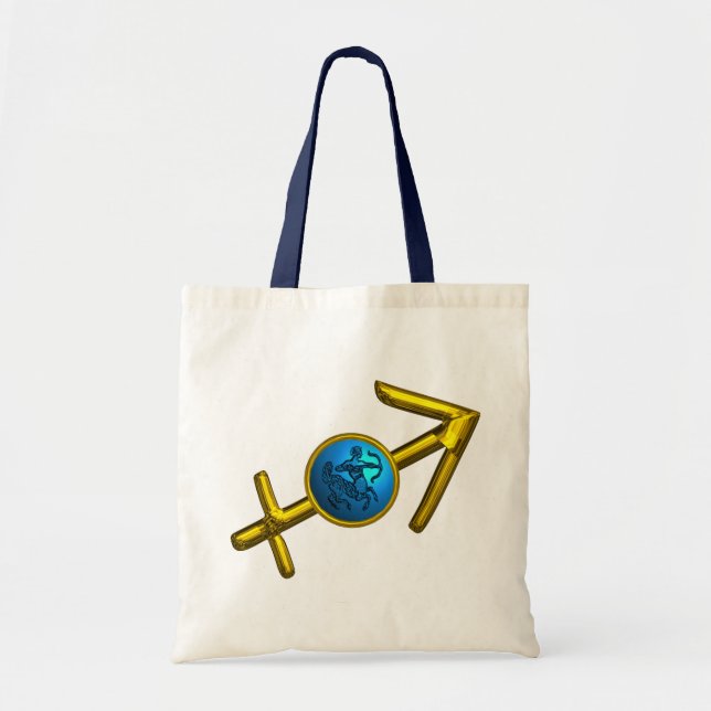 BOLSA TOTE SAGITTARIUS, DOURADO SINAL DE ANIVERSÁRIO ZODIÁTIC (Frente)