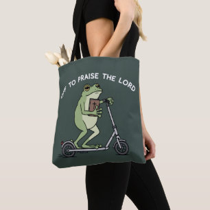 Bolsa Tote Sagrado Rã Engraçado Para Louvar ao Senhor Bíblia