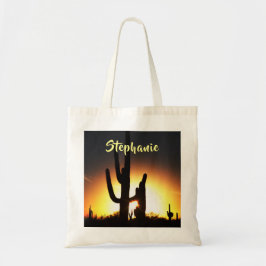 Bolsa Tote Saguaro Cactus com Nome Personalizado