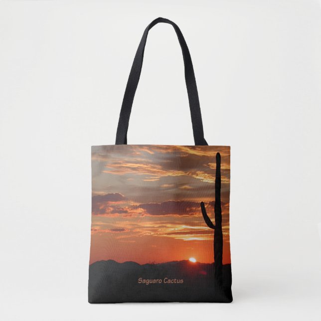 Bolsa Tote Saguaro Cactus, Sunset, (Frente)