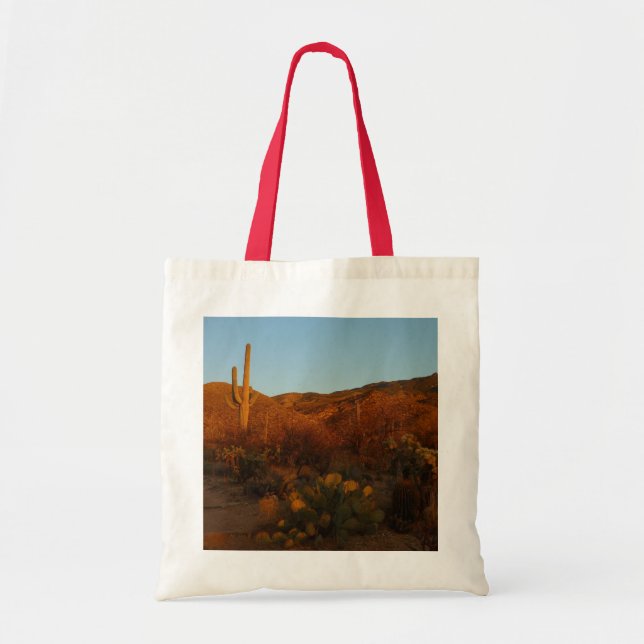 Bolsa Tote Saguaro Sunset I Arizona Desert Landscape (Frente)