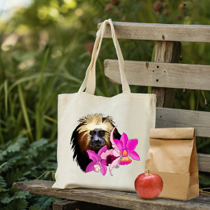 Bolsa Tote Sagui Floral de Cabeça Dourada