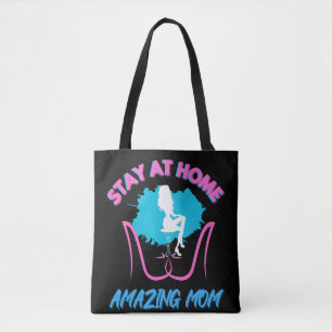 Bolsa Tote Sahm Fica Em Casa Mãe Design De Tendência Rosa E A