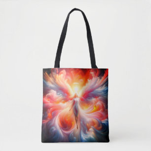 Bolsa Tote Saia com Estilo Com Este Anjo Colorido no Seu