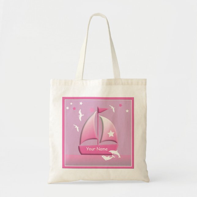 Bolsa Tote Sailboat Design Cute Pink Go Bag (Frente)