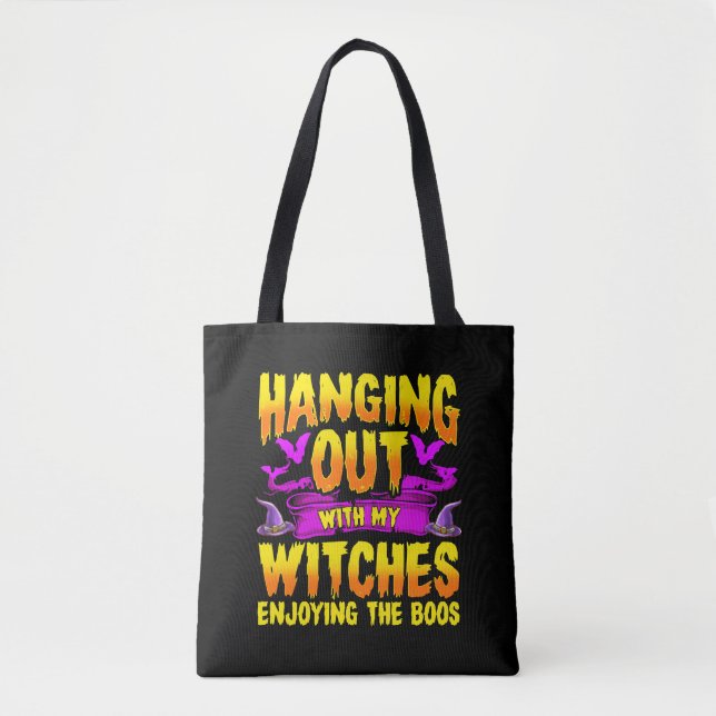 Bolsa Tote Saindo com minhas bruxas apreciando os boos (Frente)