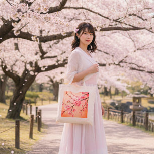 Bolsa Tote Sakura Árvore Montanha Lago Tote Bag Cerejeira J