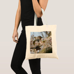 Bolsa Tote Sakura Birdie Jeju-do Coreia Tote de Lona