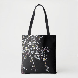 Bolsa Tote Sakura Mosaico Flor de Cerejeira Preto