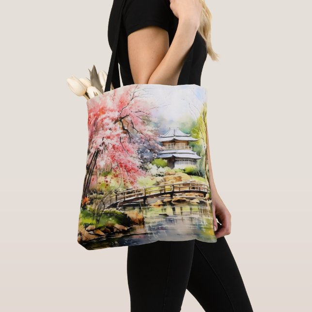 Bolsa Tote Sakura no Jardim Japonês (Close Up)