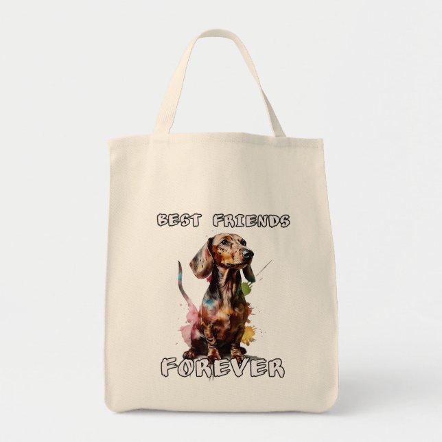 Bolsa Tote Salchicha Dachshund mejor amigo para siempre (Frente)