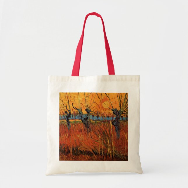 Bolsa Tote Salgueiros ao Pôr do Sol por Vincent van Gogh (Frente)