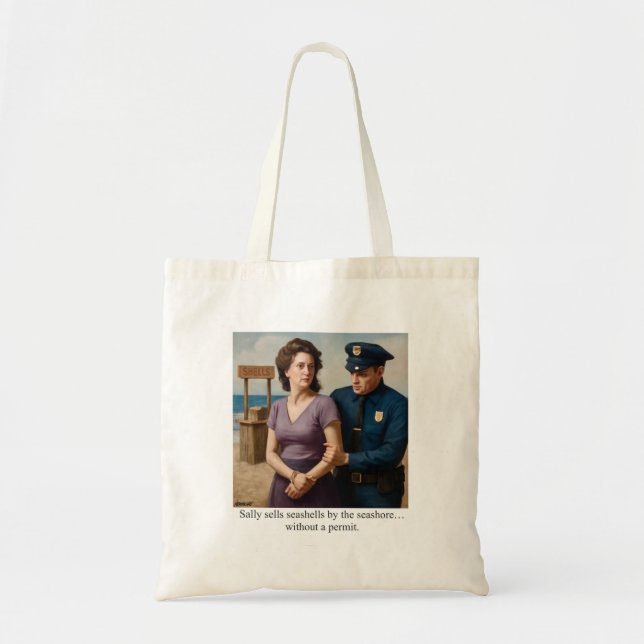 Bolsa Tote Sally vende conchas marinhas à beira-mar (Frente)
