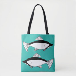 Bolsa Tote Salmão De Peixe Teal