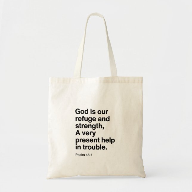 Bolsa Tote Salmo 46:1 Deus é nosso refúgio e força (Frente)