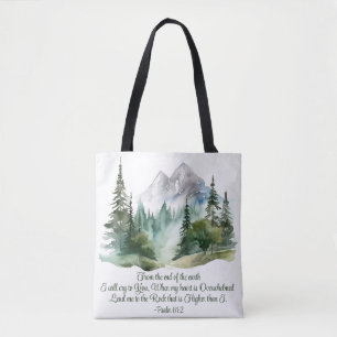 Bolsa Tote Salmo 61:2 Leva-me à Montanha Rocha Escritura