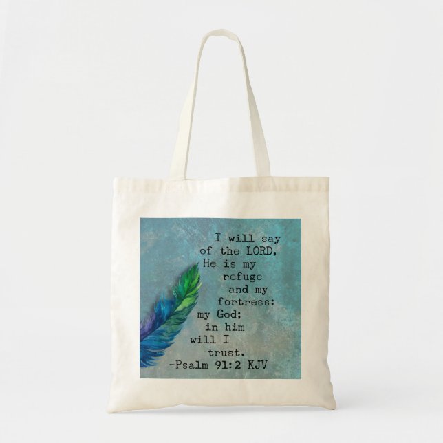 Bolsa Tote Salmo 91:2 Versículo da Bíblia (Frente)