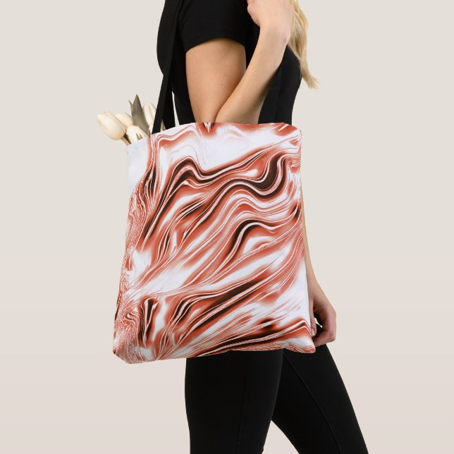 Bolsa Tote Salmões-guincho para vestígios vermelhos de ondula (Close Up)