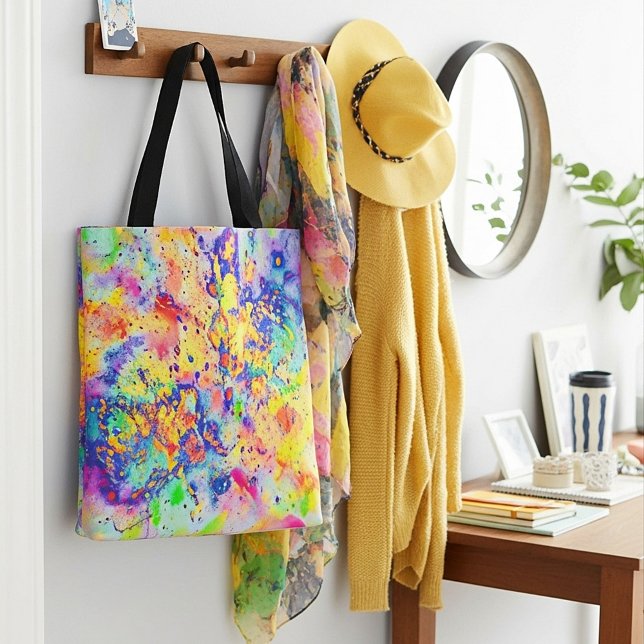 Bolsa Tote Salpicos vibrantes (Criador carregado)