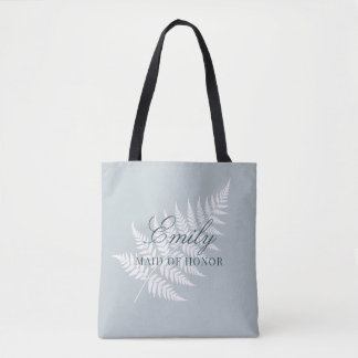Bolsa Tote Salsa Azul Branco Feto Elegante Dama de Honra