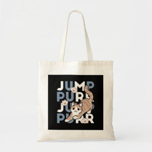 Bolsa Tote Salto Purr de Salto: Design de Gato Reproduzível c