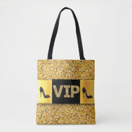 Bolsa Tote Saltos altos de Diamantes Dourados VIP