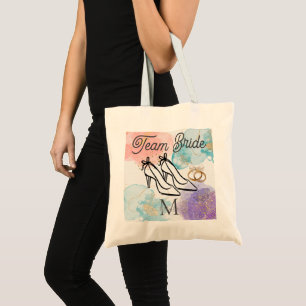 Bolsa Tote Saltos Altos de Letra Elegante Equipe da Noiva Mon