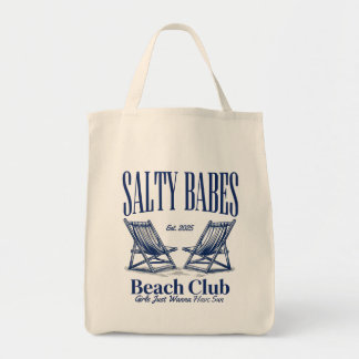 Bolsa Tote Salty Babes Beach Club Tote Bag Coastal Aestética