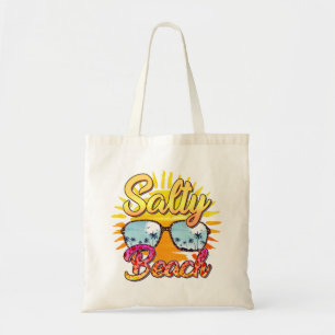 Bolsa Tote Salty Beach   Sol Tropical e Árvore Palm