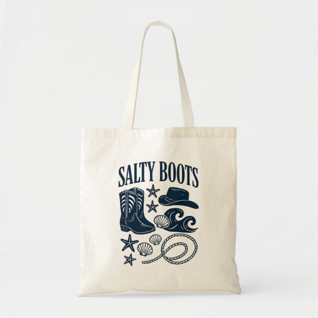 Bolsa Tote Salty Boots Western Beach Budget Bag (Frente)