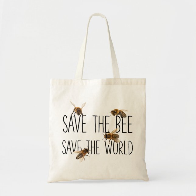 Bolsa Tote Salvar a abelha! Salvar o mundo! Vive o design (Frente)