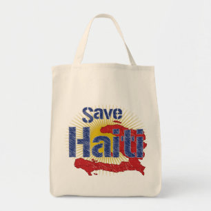 Bolsa Tote Salvar rendimentos de Haiti (azul) - vão à CRUZ