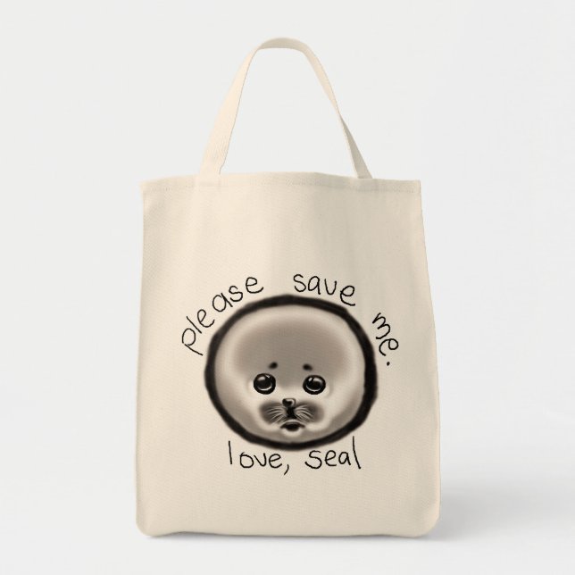 Bolsa Tote salvar um selo (Frente)