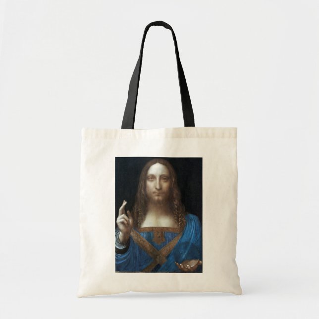 Bolsa Tote Salvator Mundi, Cristo de Jesus, Leonardo da Vinci (Frente)