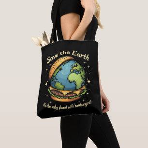 Bolsa Tote Salve a Terra - É o único planeta com Hamburgo
