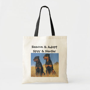 Bolsa Tote Salve & adote, Spay & neutro, Rottweilers