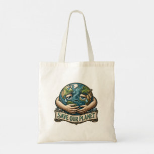 Bolsa Tote Salve nosso Planeta Terra Chorando Eco Consciência