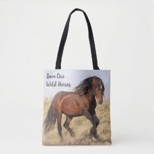 Bolsa Tote Salve nossos cavalos selvagens