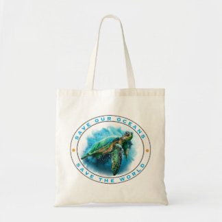 Bolsa Tote Salve nossos oceanos - Tartaruga do mar