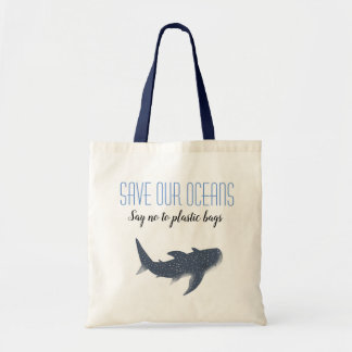 Bolsa Tote Salve o saco de tote de tubarão baleia grátis de p