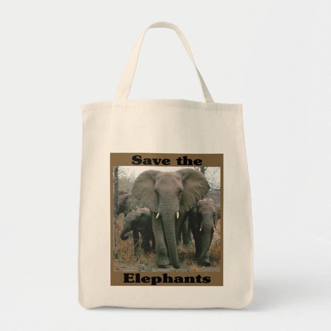Bolsa Tote Salve os Elefantes (Frente)