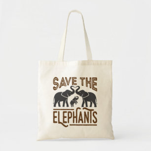 Bolsa Tote Salve os Elefantes Amante de Elefantes Proteger a