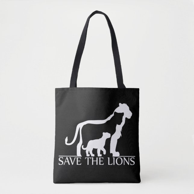 Bolsa Tote Salve os Leões (Branco) (Frente)