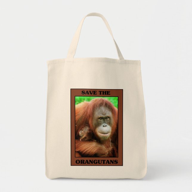 Bolsa Tote Salve os Orangutanos (Frente)