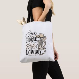 Bolsa Tote salve um cavalo monte um cowboy
