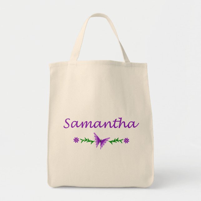 Bolsa Tote Samantha (borboleta roxa) (Frente)