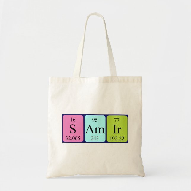 Bolsa Tote Samir periódico nome da mesa tote saco (Frente)