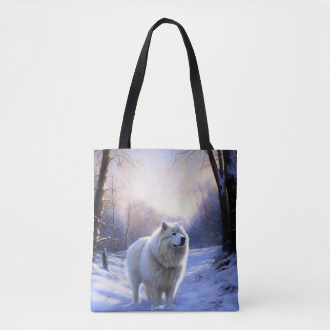 Bolsa Tote Samoyed Deixe Nevar Natal (Frente)